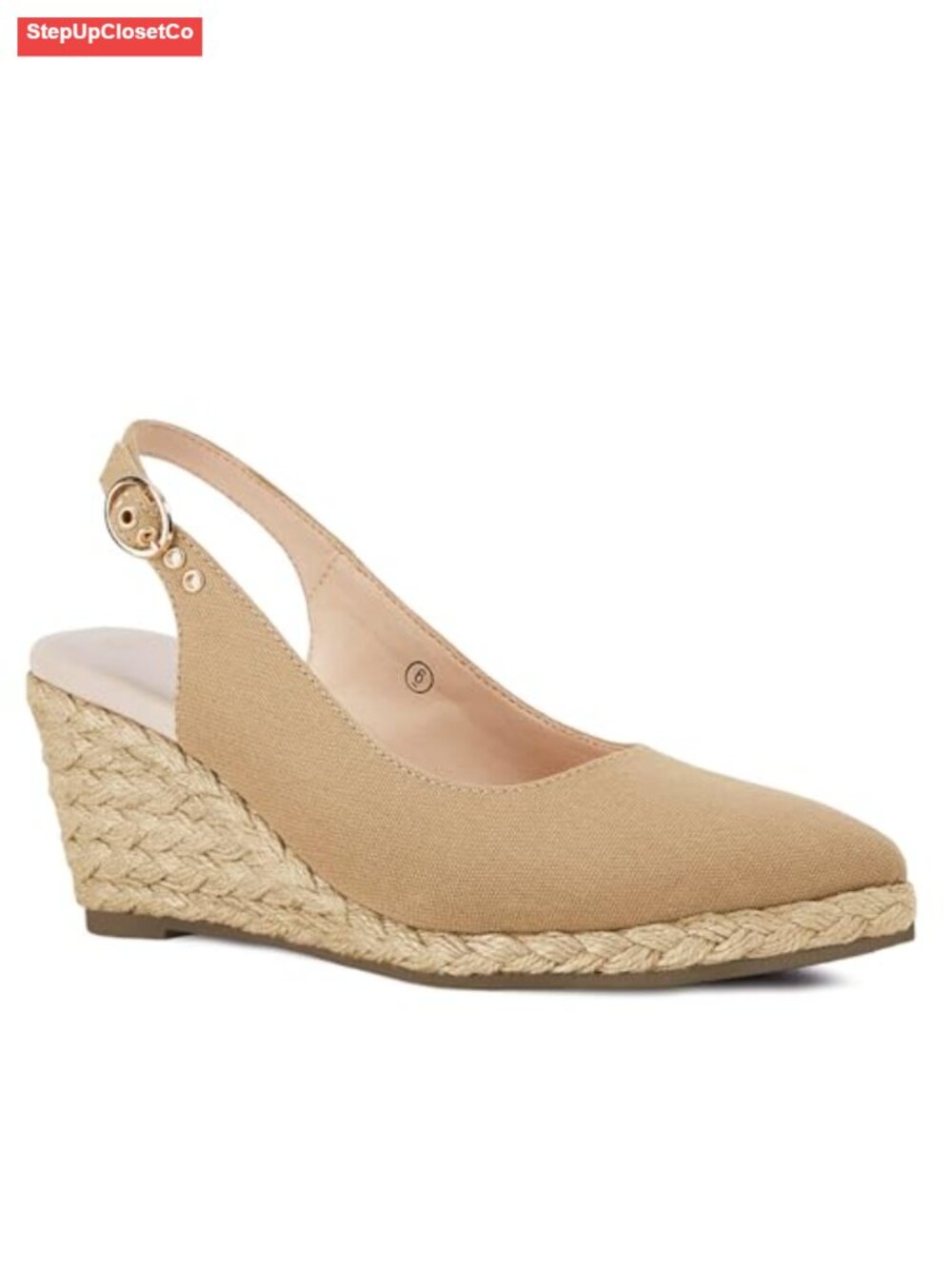 Canvas Wedge Sandals Espadrilles Closed Toe Slingback Buckle Strap Comfortable